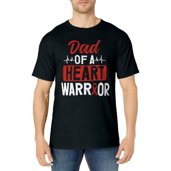 Heart Warrior Dad CHD Congenital Heart Defect Awareness T-Shirt