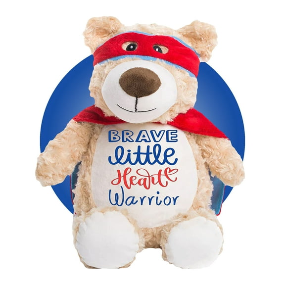 Heart Warrior Gifts for After Heart Surgery - Personalized Get Well Surgery Teddy Bear - Open Heart Surgery Gifts - 17" Superhero Bear - Gifts for Open Heart Surgery - CHD Awareness Gifts for Kids