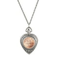 thumbnail image 1 of Heart Watch Pendant Coin Necklace Locket with Genuine Greek Greece 2 Euro Coin | 30-inch Rope Chain, 1 of 4