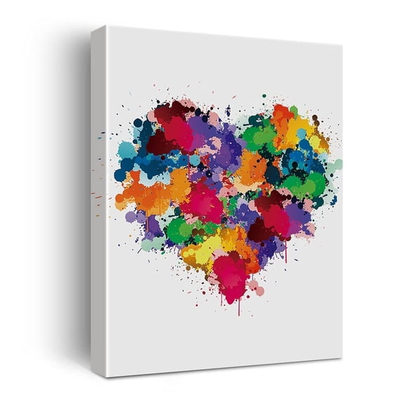 Heart Watercolor Poster Canvas Wall Art for Home/Office/Bedroom Decor - Heart Love Canvas poster