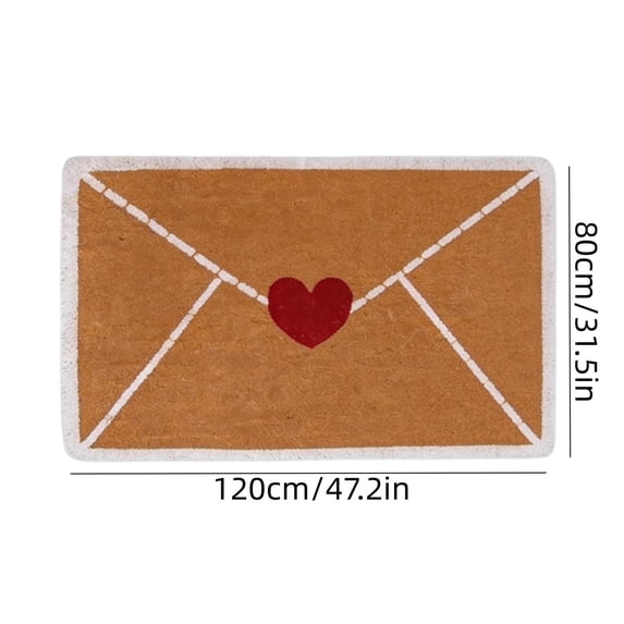 Heart Welcome Mat Outdoor Doormat,Romantic Red Heart Entryway Rug with Non-Slip Backing,Durable Linen Floor Mat for Front Door Porches Indoor Outdoor Decor for Valentine’s Day Weddings Parties-D