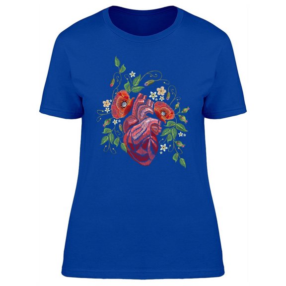 Heart With Dogroses T-Shirt Women -Image by Shutterstock, Female XX-Large