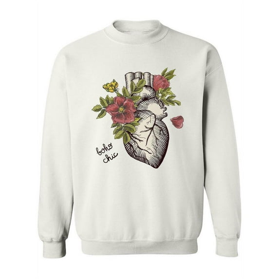 Heart With Flowers Sweatshirt Women -Image by Shutterstock, Female XX-Large