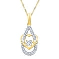 thumbnail image 1 of AFFY Heart With Teardrop Pendant Necklace In 10k Yellow Gold With 0.33 CT Round Cut White Natural Diamond, 1 of 1