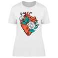thumbnail image 1 of Heart With White Roses T-Shirt Women -Image by Shutterstock, Female Large, 1 of 2