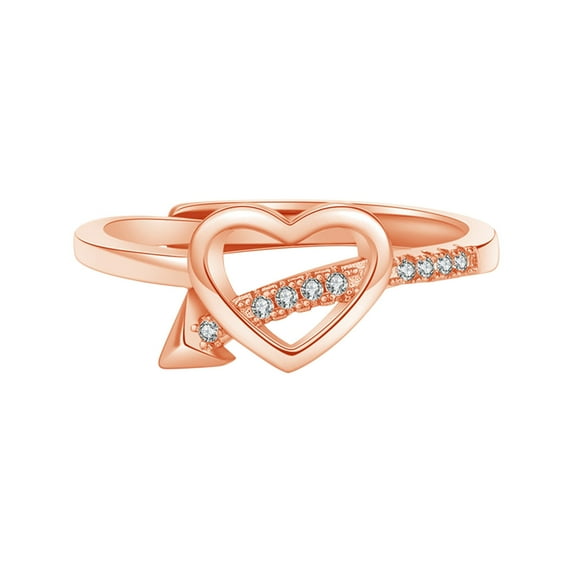 Heart and Arrow Love Casual Ring Jewelry for Women or Teens Handmade Stacking Ring Vintage Rings for Women Men Birthday Valentine's Day Gift