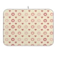 thumbnail image 1 of Heart and Circle Dish Drying Mat 16x18 Absorbent Microfiber Draining Rack Pad for Kitchen Counter Sink, 1 of 8