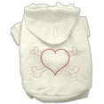 thumbnail image 1 of Pet, Dog  Cat Hoodie Rhinestone, "Heart and Crossbones", 1 of 6