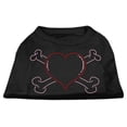 thumbnail image 1 of Heart and Crossbones Rhinestone Shirts Black L - 14, 1 of 1