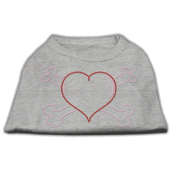 Pet Dog and Cat Shirt Rhinestone, "Heart Crossbones"