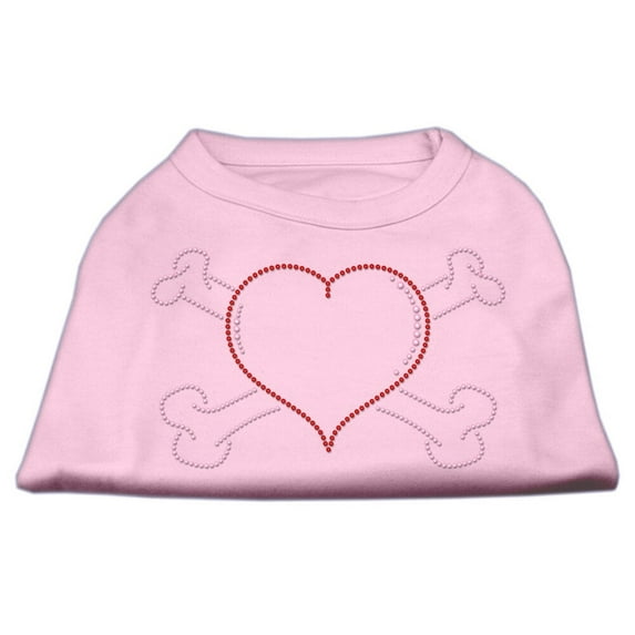Pet Dog and Cat Shirt Rhinestone, "Heart Crossbones"