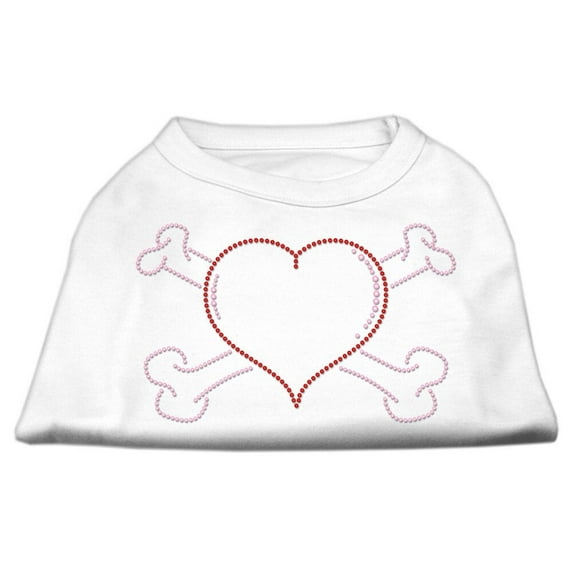 Pet Dog and Cat Shirt Rhinestone, "Heart Crossbones"