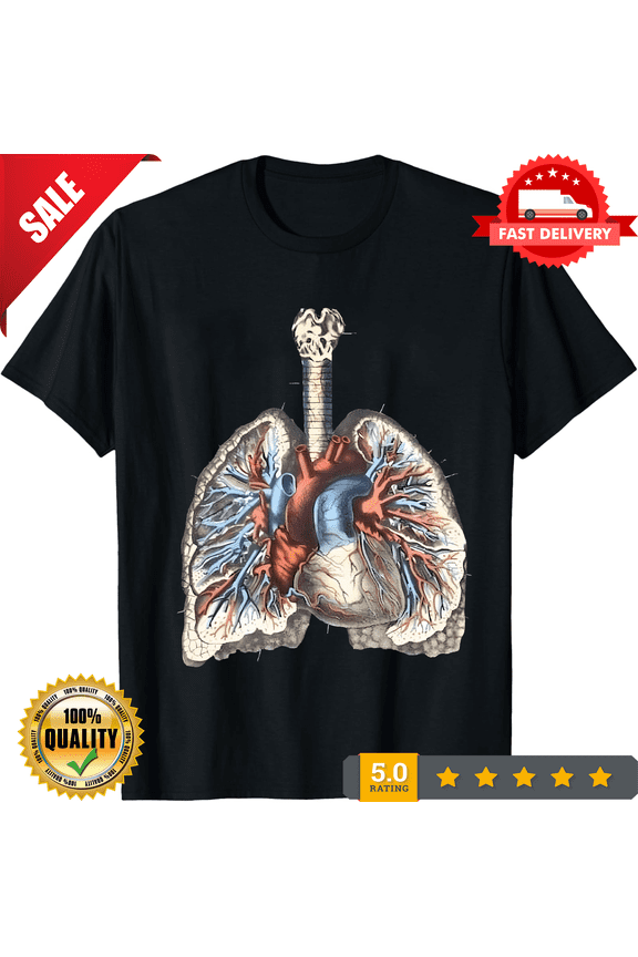 Heart and Lungs Anatomy, Medical, Nurse, Unisex Jersey Short Sleeve Tee, T-Shirt, LIMITED EDITION-TH66448