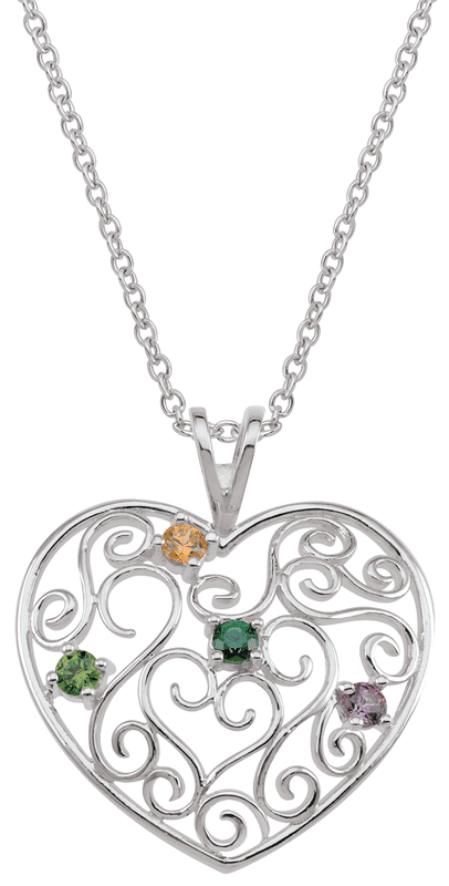 Artisan Crafted Heart Filigree Necklace in Sterling Silver with Gift Box