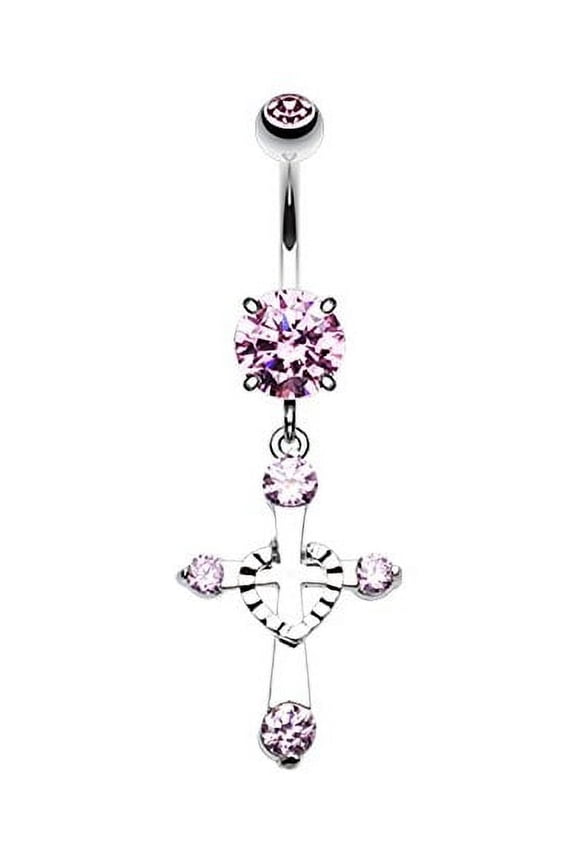 Heart in Cross WildKlass Belly Button Ring