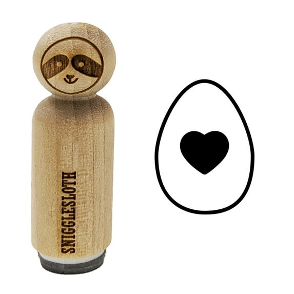 Heart in Egg Rubber Stamp for Scrapbooking Crafting Stamping - Mini 1/2 Inch