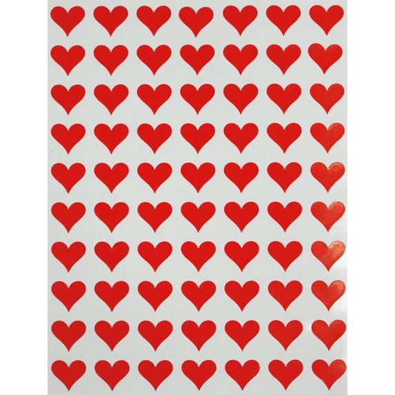 Heart label Red sticker 1/2" (0.5 inch) 13mm - heart stickers for envelopes, invitation seals, gift packaging, boxes and bags - 1050 pack by Royal green