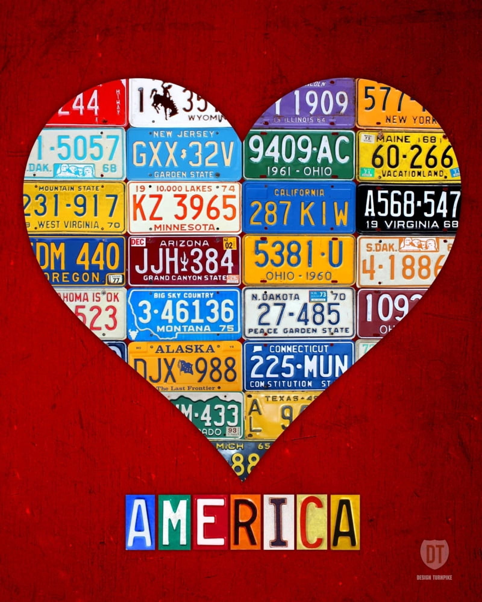 Heart of America Vintage License Plate Art Canvas Art - Design Turnpike (24 x 30)