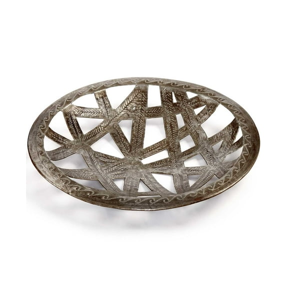 Heart of Haiti Recycled Metal Ribbon Cutout Tray Collection (Brown)