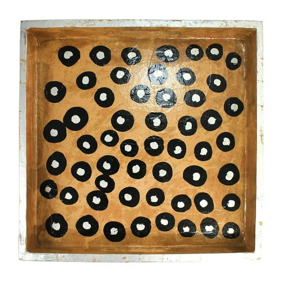 Heart of Haiti Tray, Gold Wood Tray