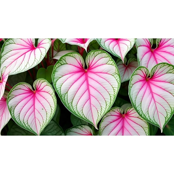 Heart of Jesus Caladium Bulbs for Planting - Perennial Hosta, Elephant Ears, Fancy (10 Bulbs)