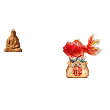 Heart of Jesus Statue Feng Shui Fish Collectible Resin Artwork for Home Office Hallway Decoration Gift