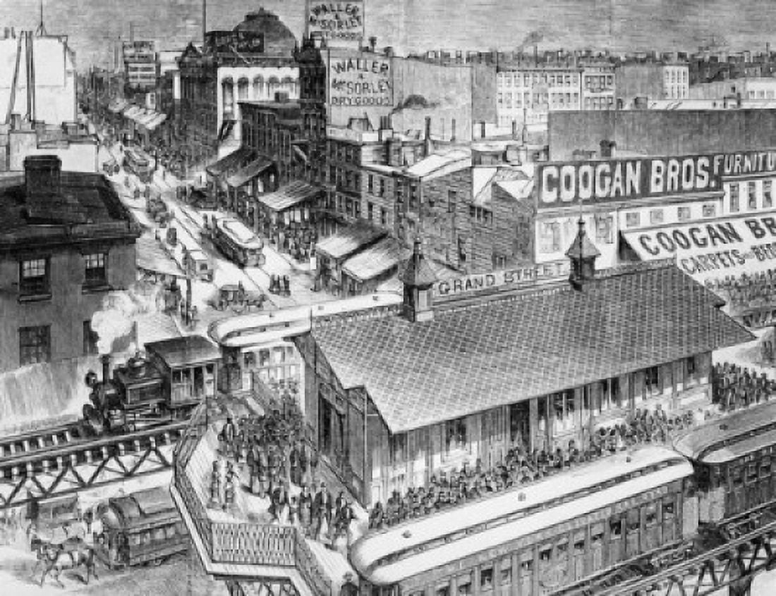 Heart of Retail Trade New York City East Side 1880 Canvas Art - (24 x 36)