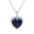 thumbnail image 1 of Heart of The Ocean Created 12ct TW  Blue and White Sapphire Necklace, 1 of 4