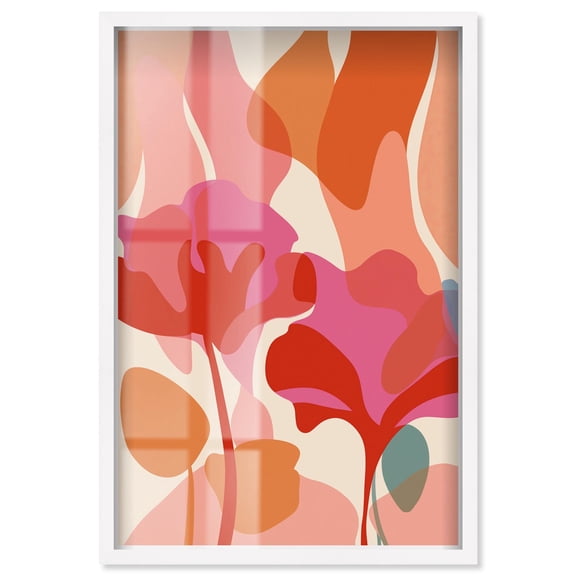 Heart of a Flower II Shadowbox Print Floral Wall Decor by Art Remedy, White Frame, 24 x 36