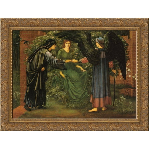 Heart of the Rose 24x18 Gold Ornate Wood Framed Canvas Art by Edward Burne-Jones