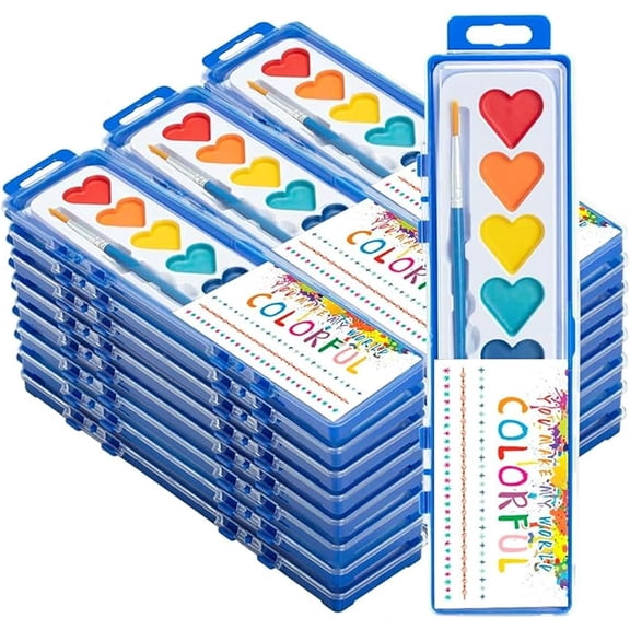 Heart paint set valentine, valentine day paint set bulk, Washable heart shaped watercolor paint sets for kids, Heart Paint Bulk for Preschool Classroom Party Favor for Kids(8PC)