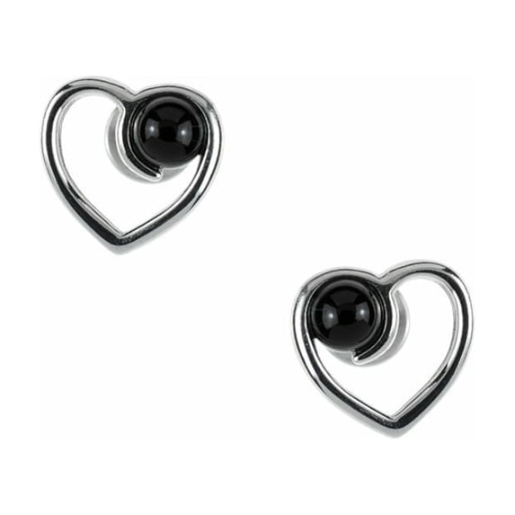 Heart shape Cherry Color Baltic Amber Earrings in Sterling Silver