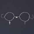 thumbnail image 1 of Couple Bracelets Set Matching Titanium Steel Heart Lock Bracelets for Couples Lines Design Geometry Shape Sun Moon, 1 of 4