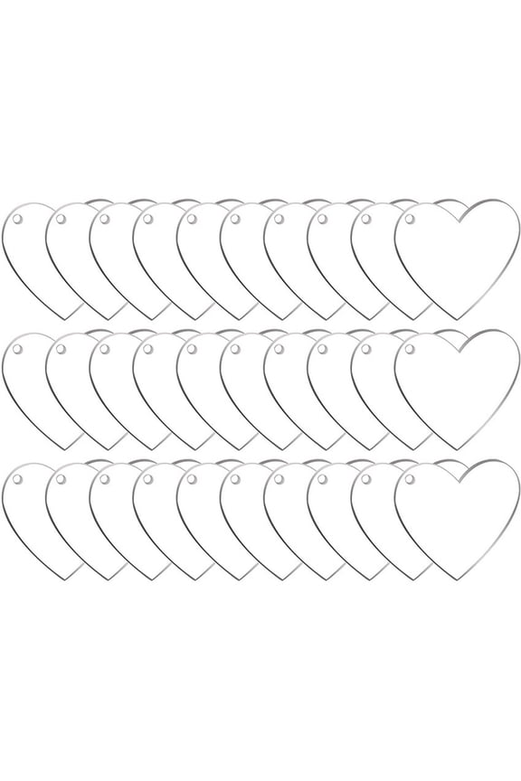 Heart-shaped Acrylic Keychain Blanks With for Key Chain Rings Tassel Pendant