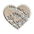 thumbnail image 1 of Heart-shaped Carved Wooden Wall Hanging, 3D Hollow Love Sign Ornament for Home Desk Shelf Decor, White Farmhouse Decorative Pendant, Small Size S, 1 of 7
