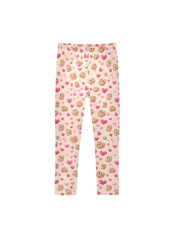 Heart-shaped Cookies Printed Leggings Yoga Pants for in 4t to 10t