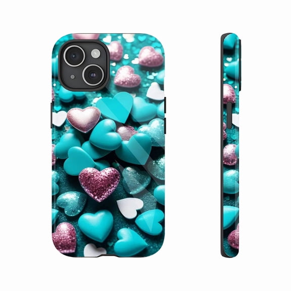 Heart - shaped Glitter Heart iPhone Case for Valentine’s Day Lovers, Compatible with iPhone 11/12/13/14/15/16 (Pro Max/Plus)