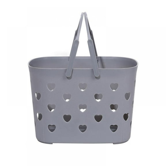 Heart-shaped Hollow Out Organizer Storage Baskets with Handles Multi-functional For Bathroom And Kitchen Shampoo, Body Wash, Shower Essentials, Makeup, Toys, Fruit