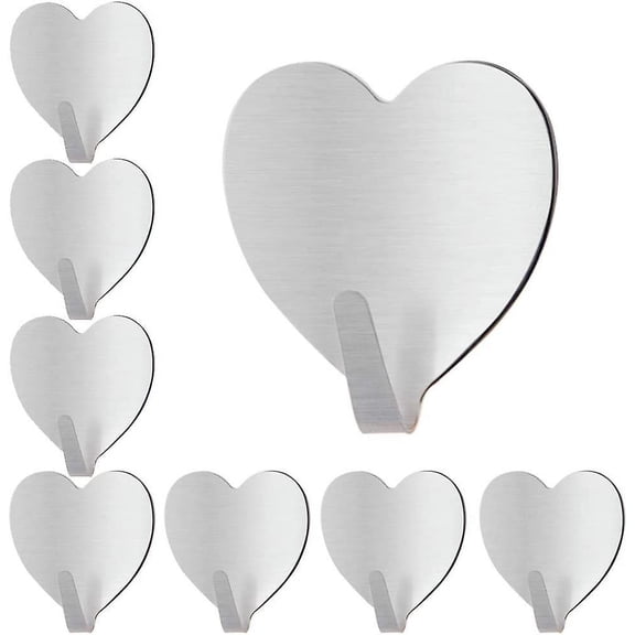 Heart-shaped Hooks, Wall Hook Hangers(20 pcs, silver)