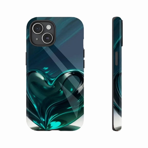 Heart - shaped Liquid Glass iPhone Case Valentine's Day Gift Compatible with iPhone 11/12/13/14/15/16 Pro Max Plus