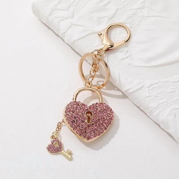 Heart-shaped Lock Car Keychain, Creative and Fashionable Heart-shaped Bag Pendant, Holiday Gift, Sparkling Design, Ideal Holiday Gift for Family and Friendsan'or Valentine’s Day  Gift