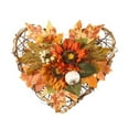 thumbnail image 1 of Heart-shaped Maple Leaf Wreath Fall Wreath for Front Door Maple Leaf Pine Cone Autumn Harvest Wreath Fall Thanksgiving Decor A, 1 of 8