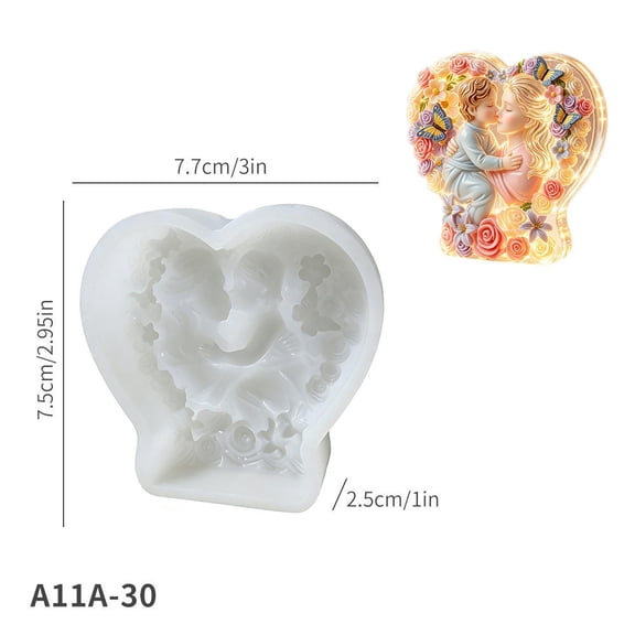 Heart-shaped Mother And Child Silicone Mold for DIY Aromatherapy Candle Resin Diffuser Gypsum Crafts
