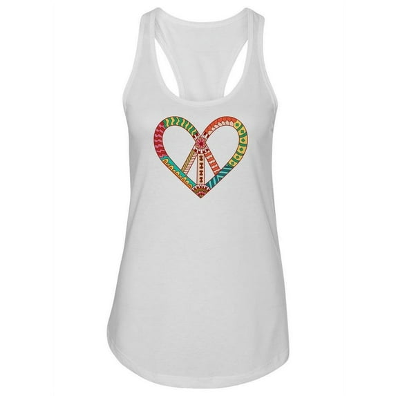 Heart-shaped Peace Symbol Tank Women -Image by Shutterstock, Female Small