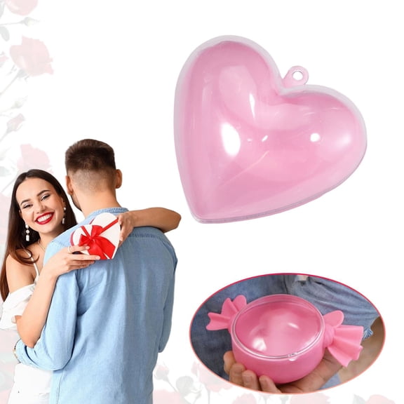 Heart-shaped Pink Valentine Candy Jar – Fillable DIY Sweetheart Container for Cookies & Chocolates