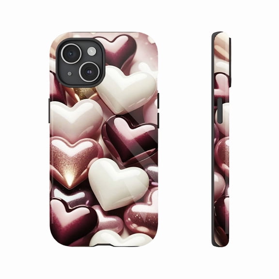 Heart - shaped Shimmering iPhone Case for Women Men Couples Valentine’s Day Gift Compatible with iPhone 11/12/13/14/15/16 (Pro Max/Plus)