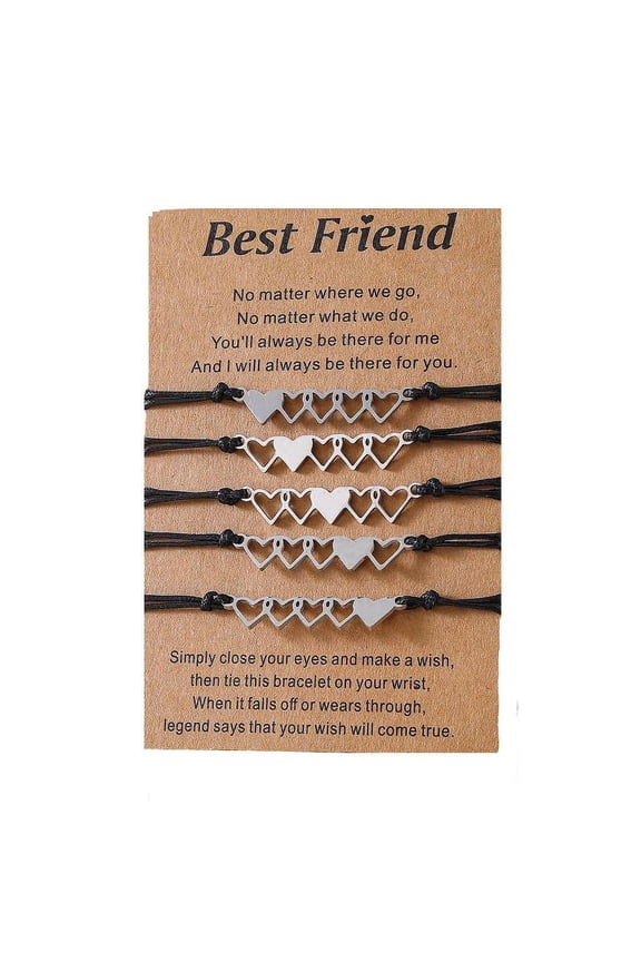 Heart-shaped Sisters Matching Bracelets Gift for Best Friend Friendship Jewelry