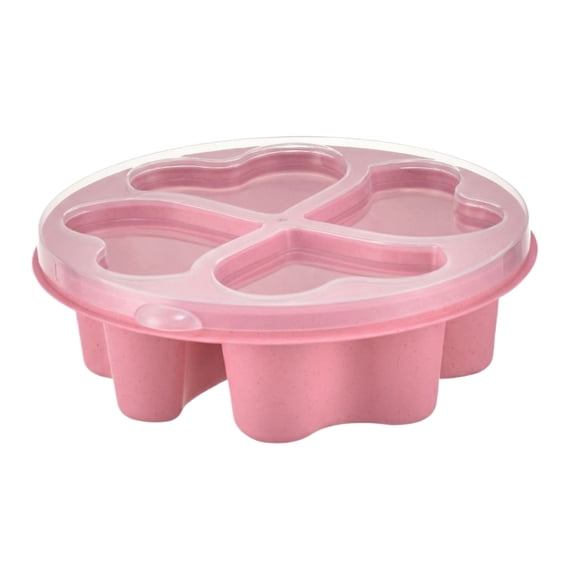 Heart-shaped Snack Box, Fruit Snack Container, Four Compartment ...
