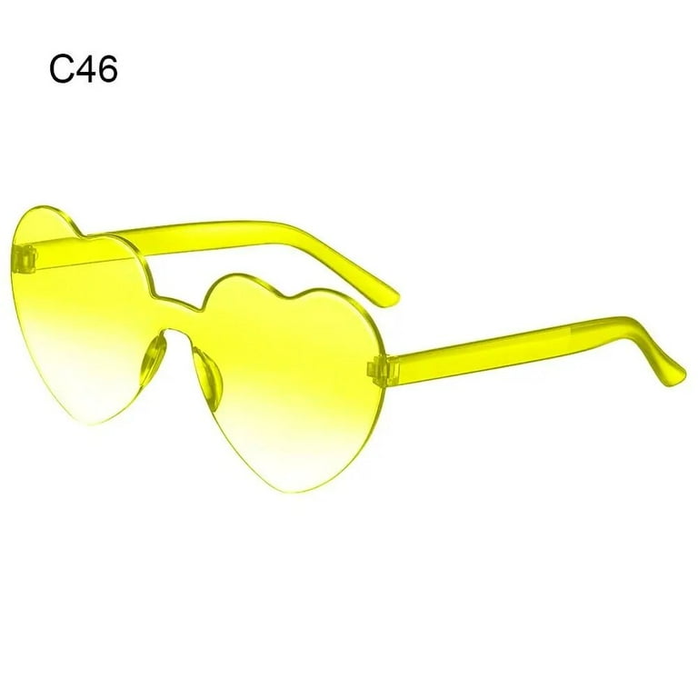 Heart shaped Sunglasses Colorful Heart Glasses Gradient Lenses Candy Color Shades Funny Party Sun Glasses for Adults C46 Walmart