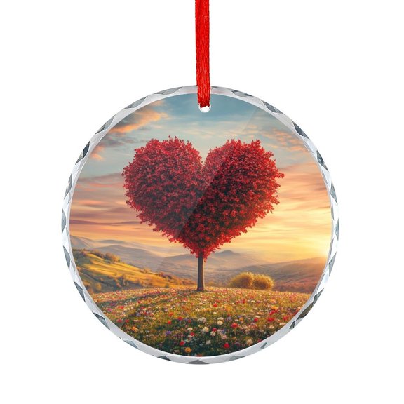 Heart-shaped Tree Christmas Ornament Love Hearts Anniversary Wedding Hanging Ornament for Xmas Tree